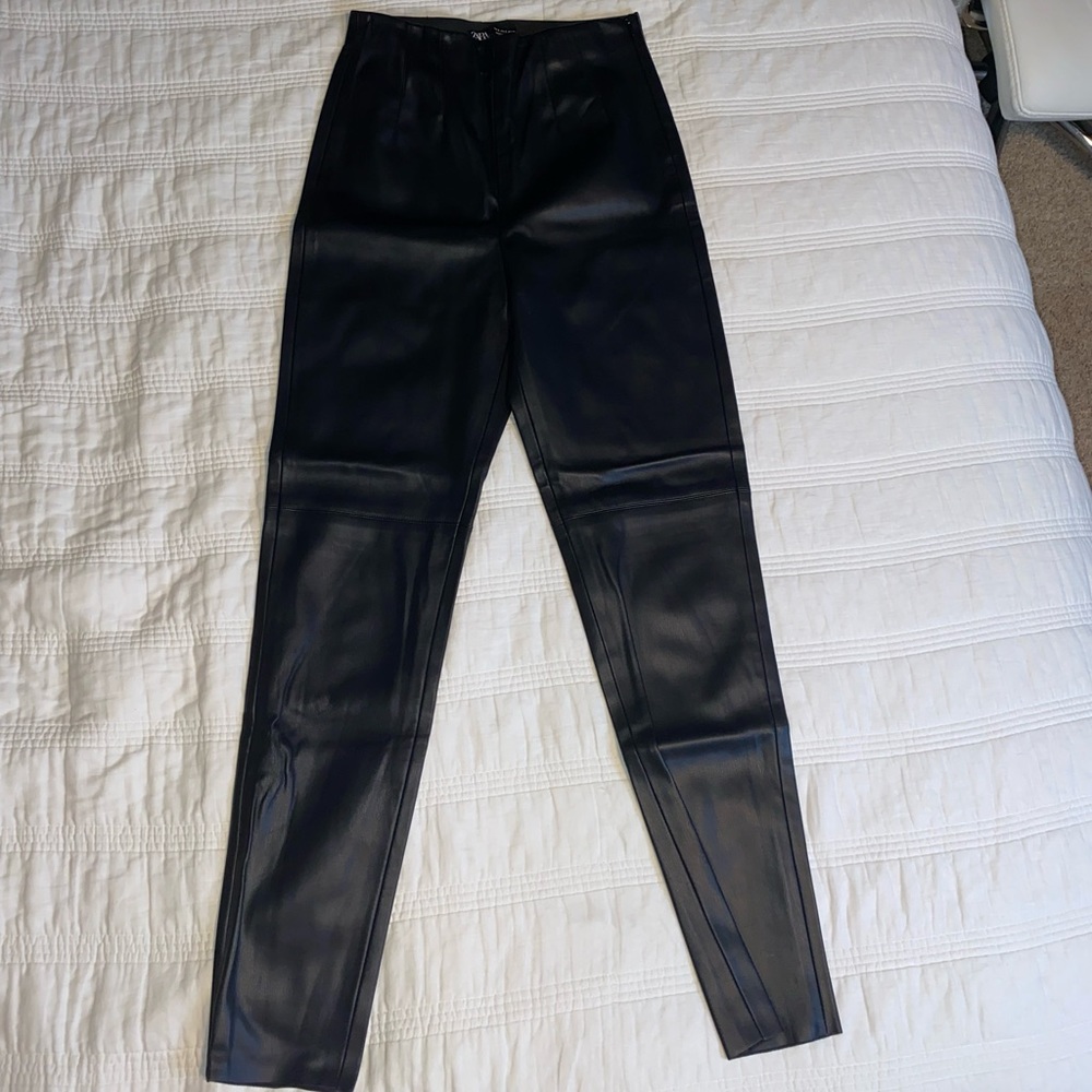 Zara Black Leather Pants